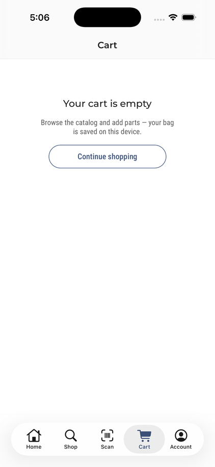 Cart tab