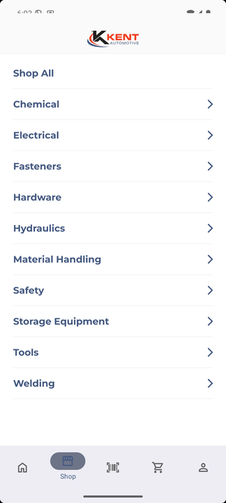 Android Shop menu